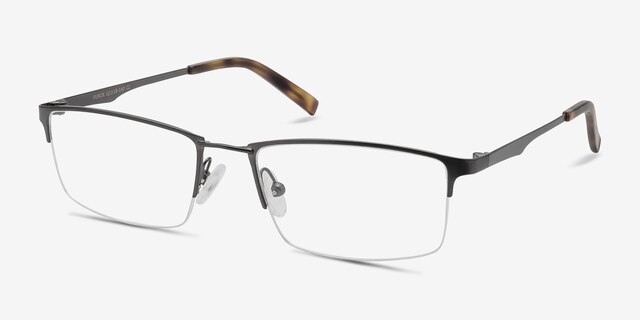 Furox Gunmetal MetalEyeglass Frames from EyeBuyDirect, Angle View