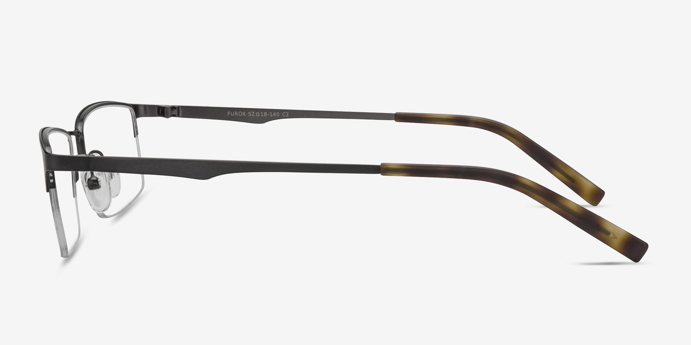 Furox Rectangle Gunmetal Semi Rimless Eyeglasses Eyebuydirect