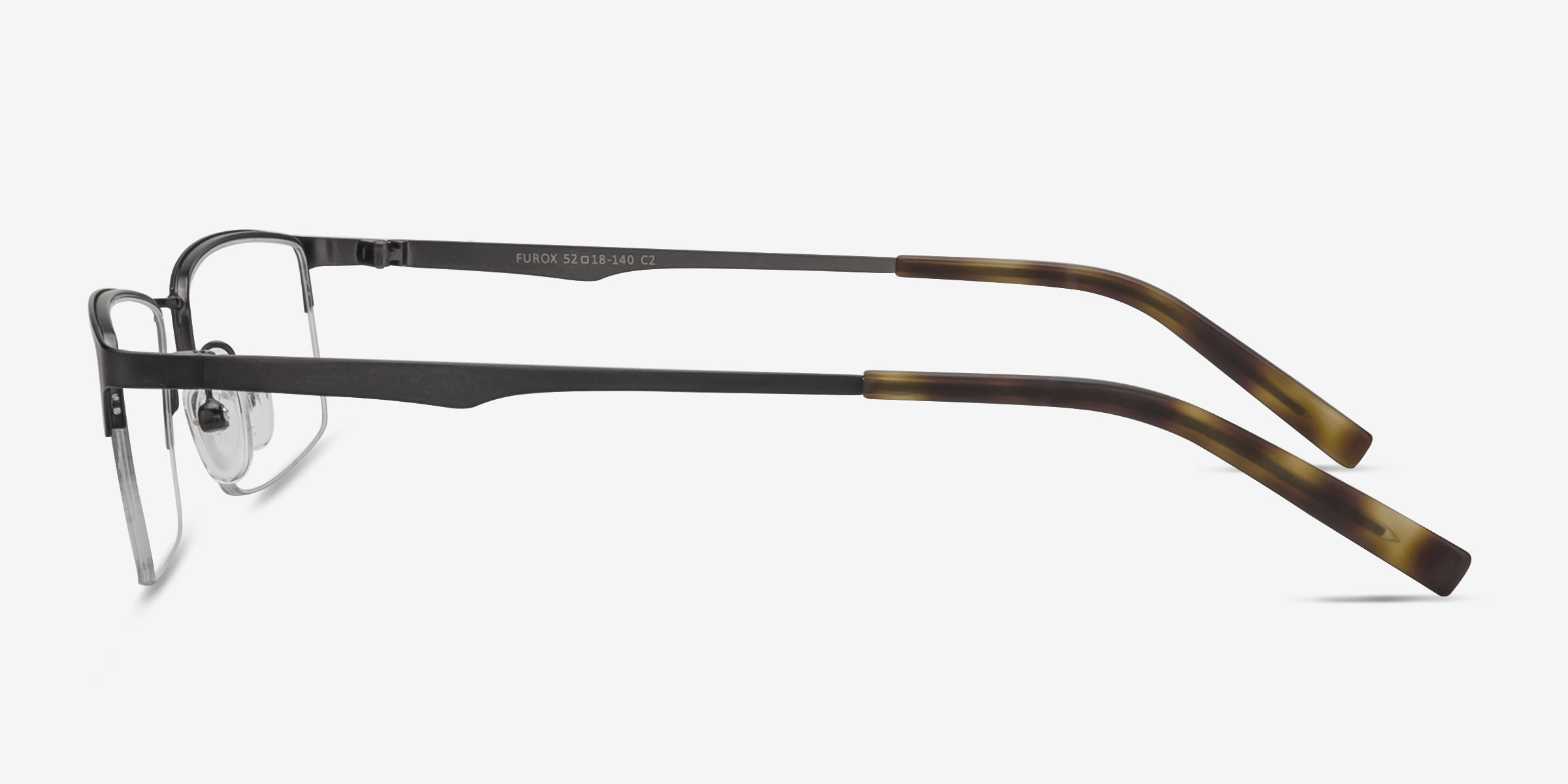 Furox Rectangle Gunmetal Semi Rimless Eyeglasses Eyebuydirect 