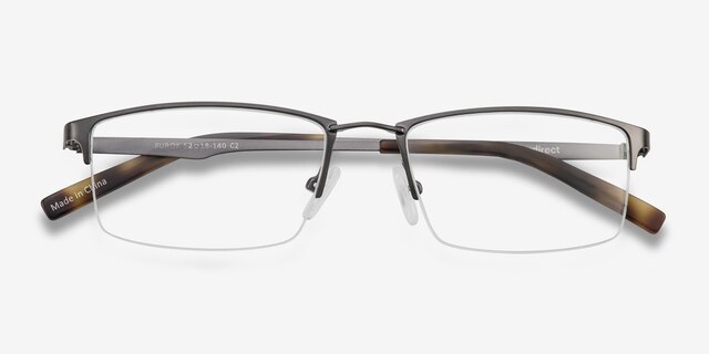 Furox Gunmetal MetalEyeglass Frames from EyeBuyDirect, Closed View