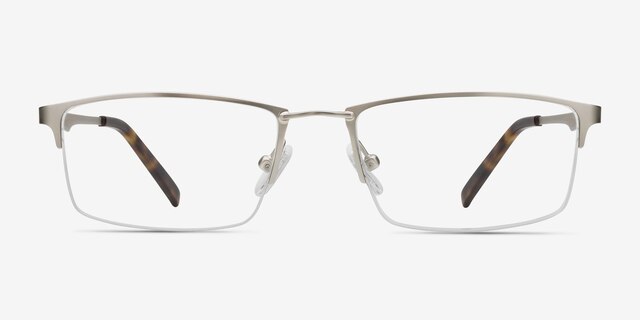 Furox Silver MetalEyeglass Frames from EyeBuyDirect, Front View