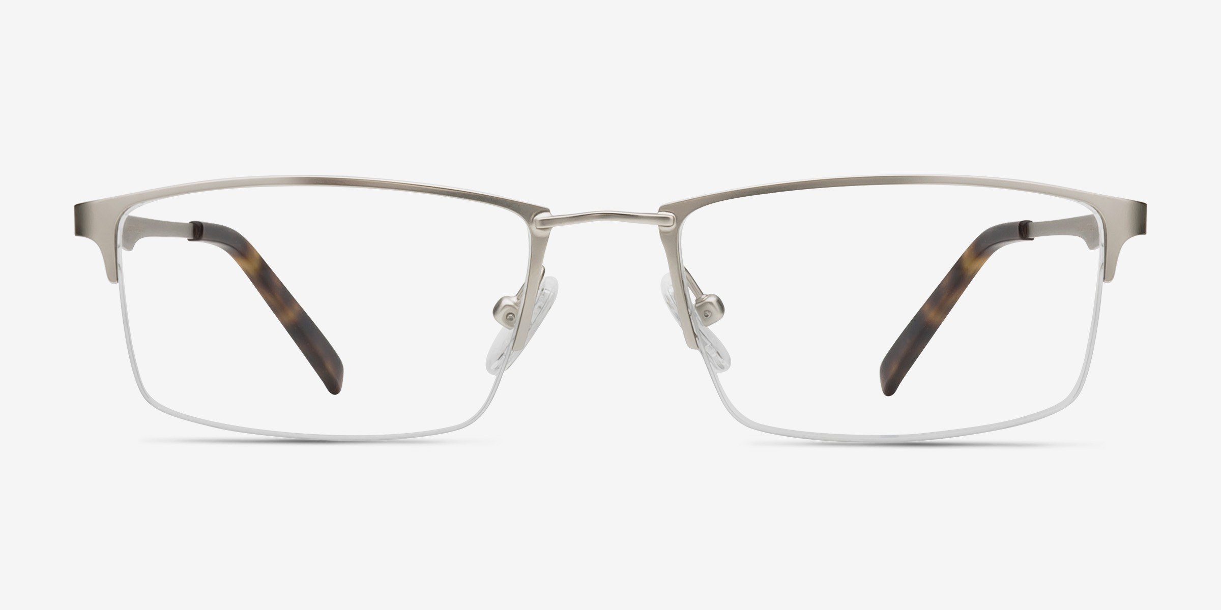 Furox Rectangle Silver Semi Rimless Eyeglasses Eyebuydirect Canada