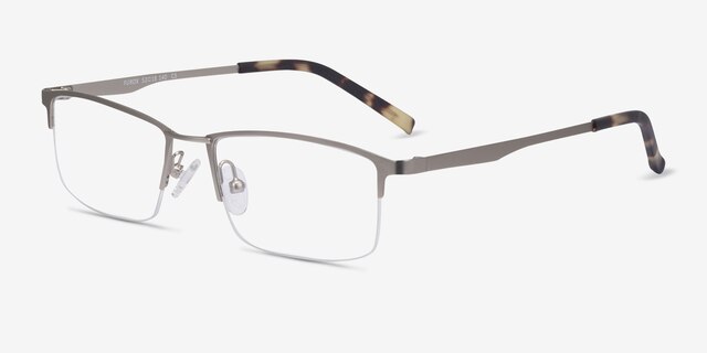 Furox Silver MetalEyeglass Frames from EyeBuyDirect, Angle View