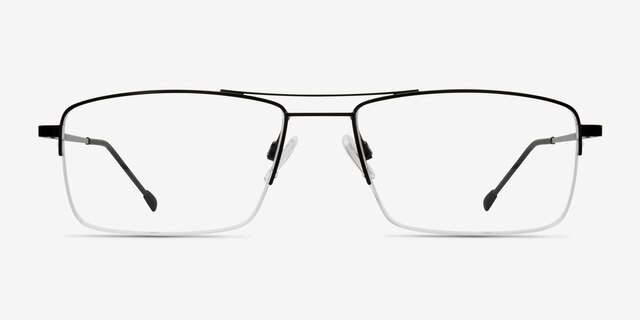 Creel Black MetalEyeglass Frames from EyeBuyDirect, Front View