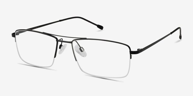 Creel Black MetalEyeglass Frames from EyeBuyDirect, Angle View