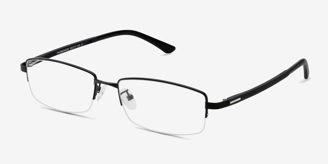 Promenade Black MetalEyeglass Frames from EyeBuyDirect, Angle View