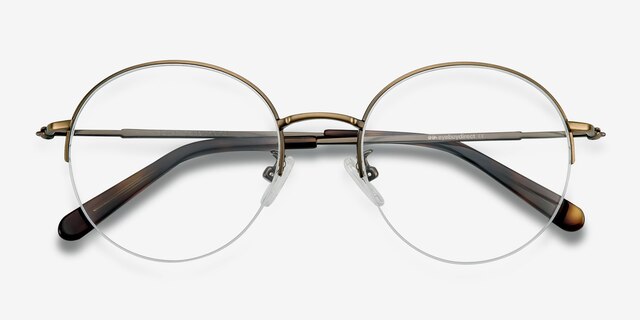 Albee Bronze MetalEyeglass Frames from EyeBuyDirect, Closed View