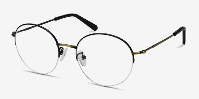 Albee Black Bronze MetalEyeglass Frames from EyeBuyDirect, Angle View