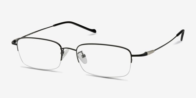 Strasse Black MetalEyeglass Frames from EyeBuyDirect, Angle View