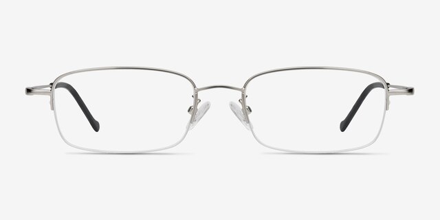 Strasse Silver MetalEyeglass Frames from EyeBuyDirect, Front View