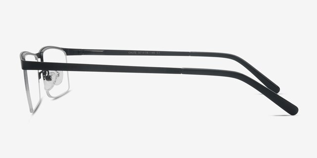 Chute Noir MétalMontures de lunettes de vue d'EyeBuyDirect, Vue de Côté