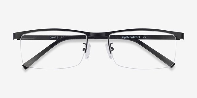 Chute Noir MétalMontures de lunettes de vue d'EyeBuyDirect, Vue Rapprochée