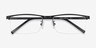 Chute Noir MétalMontures de lunettes de vue d'EyeBuyDirect, Vue Rapprochée