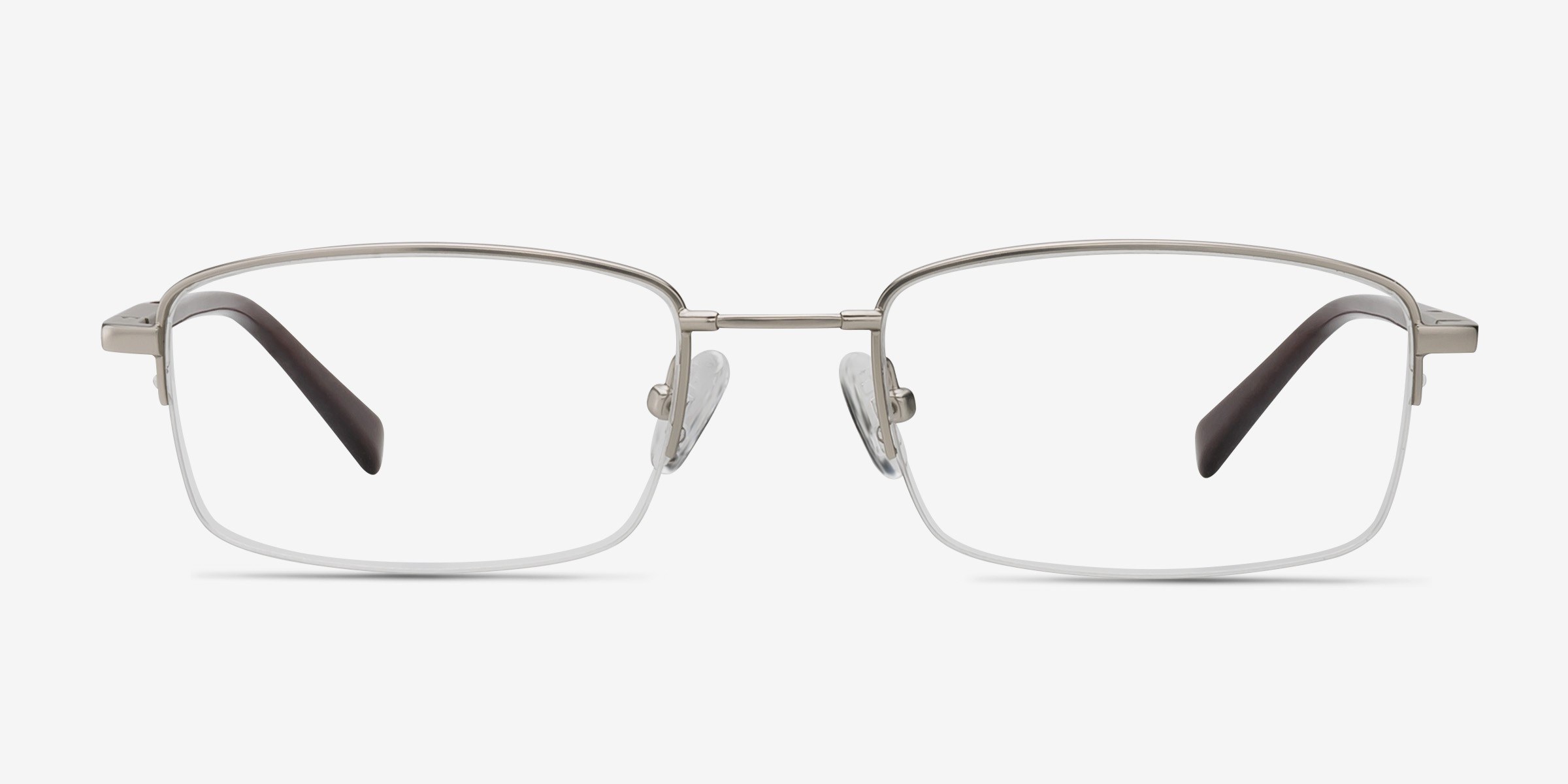 Motley Rectangle Silver Semi Rimless Eyeglasses Eyebuydirect