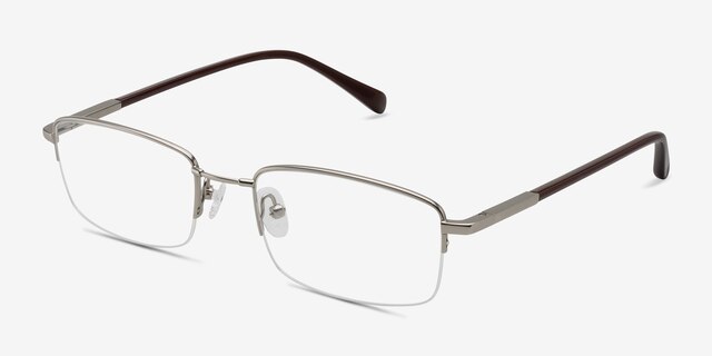 Motley Silver MetalEyeglass Frames from EyeBuyDirect, Angle View