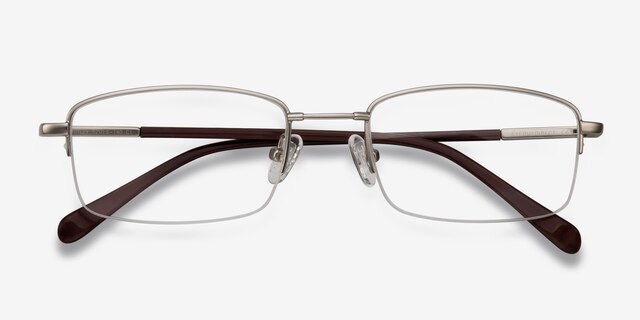 Motley Silver MetalEyeglass Frames from EyeBuyDirect, Closed View