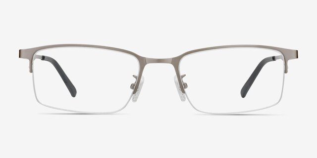 Bezel Gunmetal MetalEyeglass Frames from EyeBuyDirect, Front View