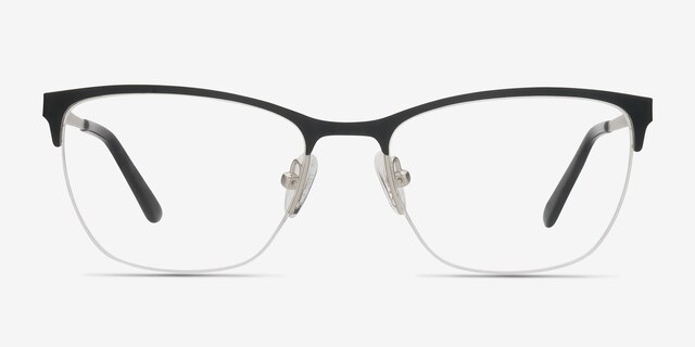 Lille Noir MétalMontures de lunettes de vue d'EyeBuyDirect, Vue de Face