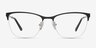 Lille Noir MétalMontures de lunettes de vue d'EyeBuyDirect, Vue de Face