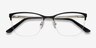 Lille Noir MétalMontures de lunettes de vue d'EyeBuyDirect, Vue Rapprochée