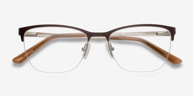 Lille Brown MetalEyeglass Frames from EyeBuyDirect, Closed View