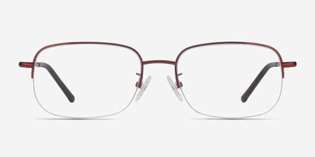 Munroe Red MetalEyeglass Frames from EyeBuyDirect, Front View