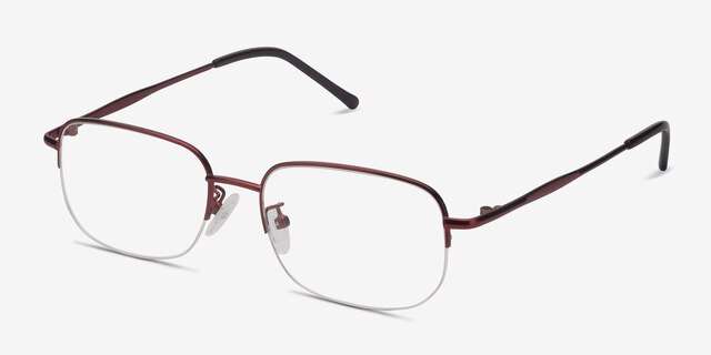 Munroe Red MetalEyeglass Frames from EyeBuyDirect, Angle View
