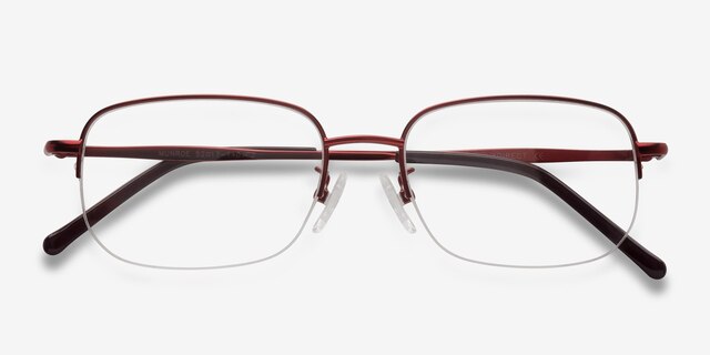 Munroe Red MetalEyeglass Frames from EyeBuyDirect, Closed View