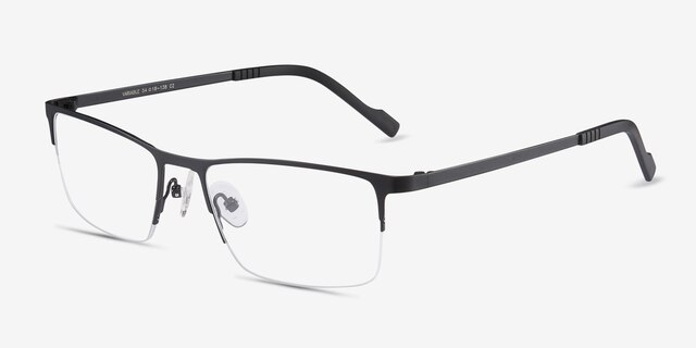 Variable Black MetalEyeglass Frames from EyeBuyDirect, Angle View
