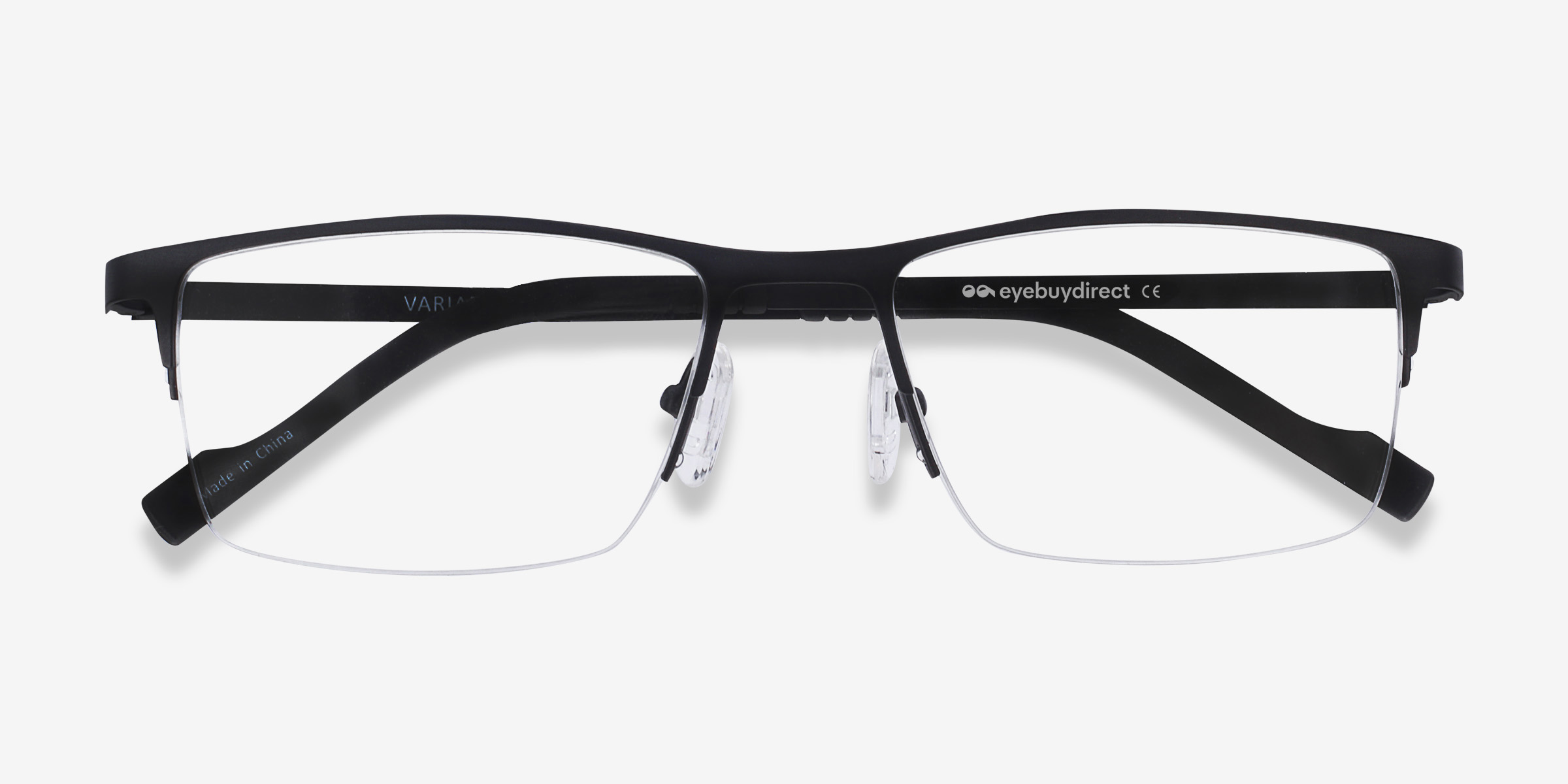 Variable Rectangle Black Semi Rimless Eyeglasses | Eyebuydirect