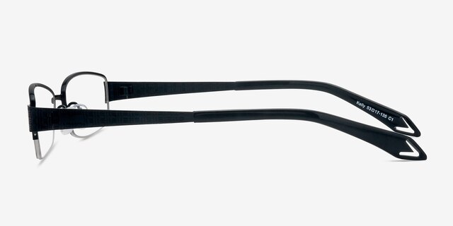 Kelly Matte Black MetalEyeglass Frames from EyeBuyDirect, Side View