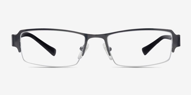 Vela Gunmetal MetalEyeglass Frames from EyeBuyDirect, Front View