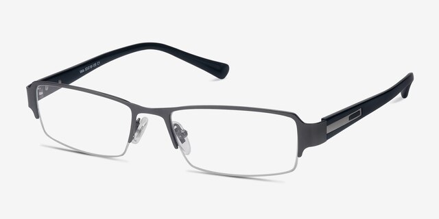 Vela Gunmetal MetalEyeglass Frames from EyeBuyDirect, Angle View