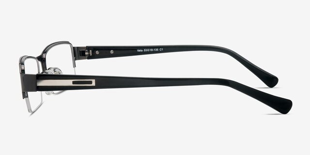 Vela Gunmetal MetalEyeglass Frames from EyeBuyDirect, Side View