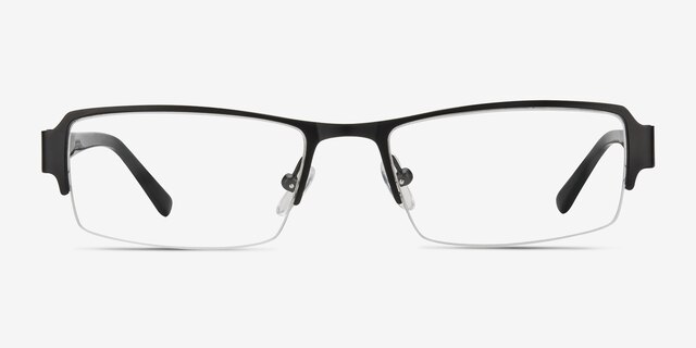 Vela Noir MétalMontures de lunettes de vue d'EyeBuyDirect, Vue de Face