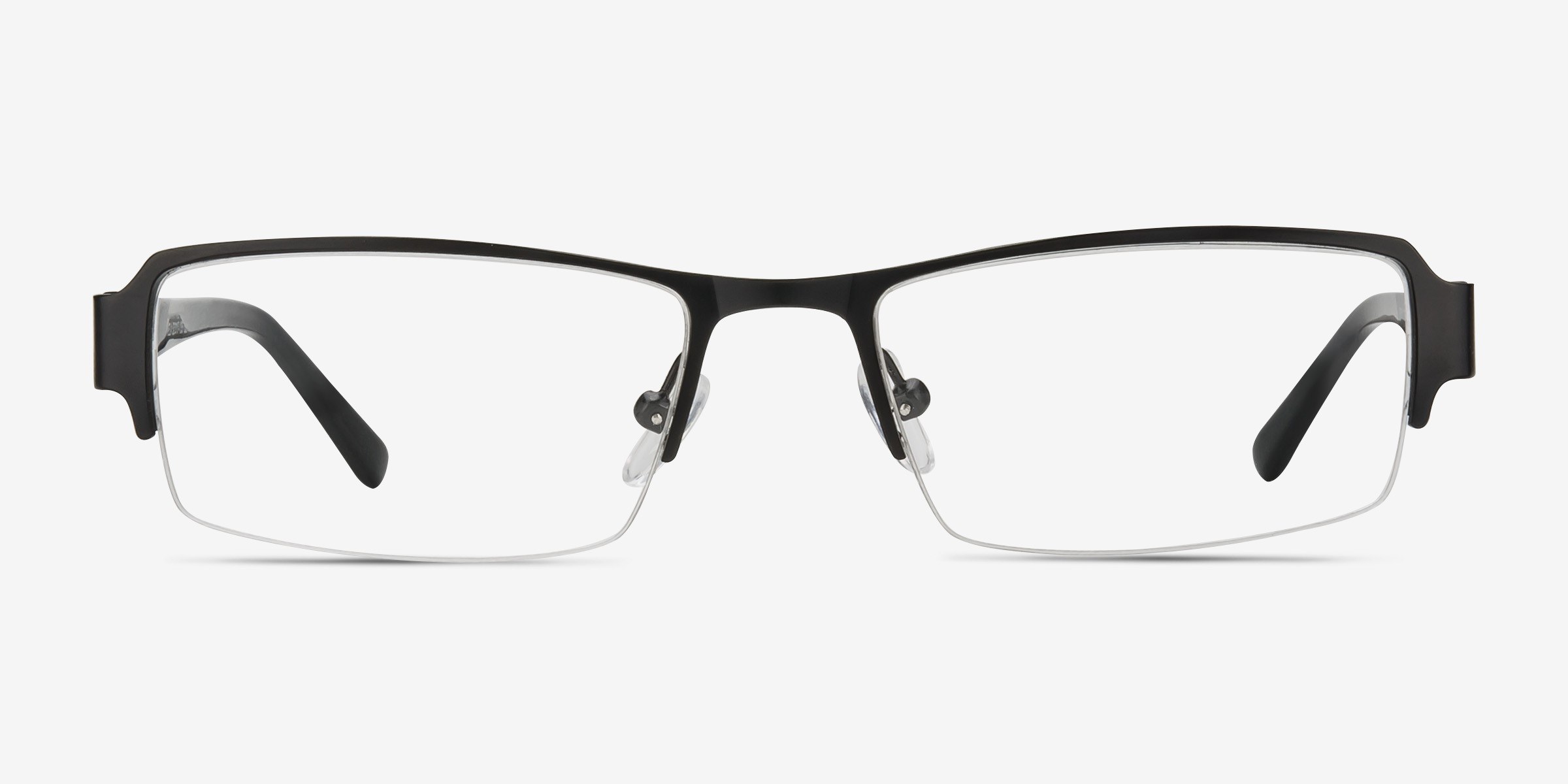 Vela Rectangle Black Semi Rimless Eyeglasses | Eyebuydirect