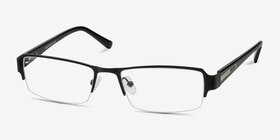 Vela Noir Métal Montures de lunettes de vue d'EyeBuyDirect, Vue d'Angle