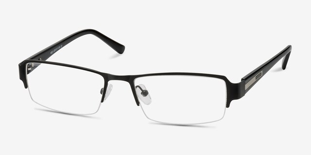 Vela Noir MétalMontures de lunettes de vue d'EyeBuyDirect, Vue d'Angle