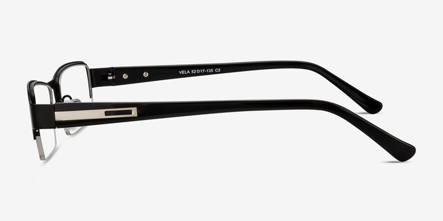 Vela Noir MétalMontures de lunettes de vue d'EyeBuyDirect, Vue de Côté
