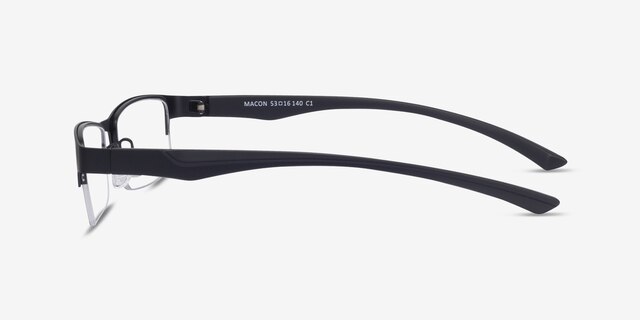 Macon Noir MétalMontures de lunettes de vue d'EyeBuyDirect, Vue de Côté