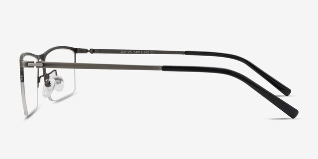Carve Gunmetal MétalMontures de lunettes de vue d'EyeBuyDirect, Vue de Côté