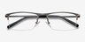 Carve Gunmetal MétalMontures de lunettes de vue d'EyeBuyDirect, Vue Rapprochée