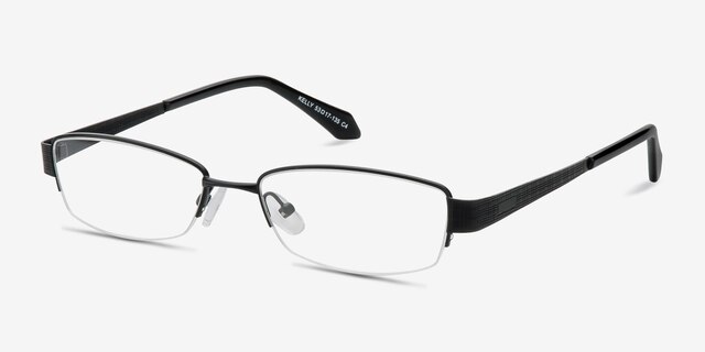 Kelly Black MetalEyeglass Frames from EyeBuyDirect, Angle View