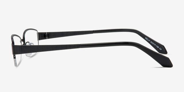 Kelly Black MetalEyeglass Frames from EyeBuyDirect, Side View