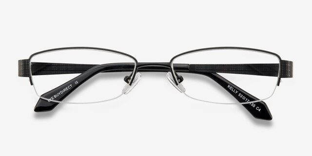 Kelly Black MetalEyeglass Frames from EyeBuyDirect, Closed View
