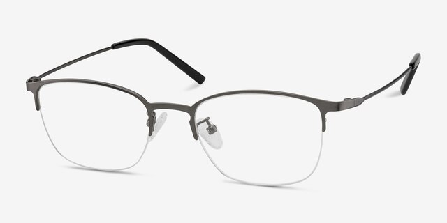 Scaffold Gunmetal MetalEyeglass Frames from EyeBuyDirect, Angle View