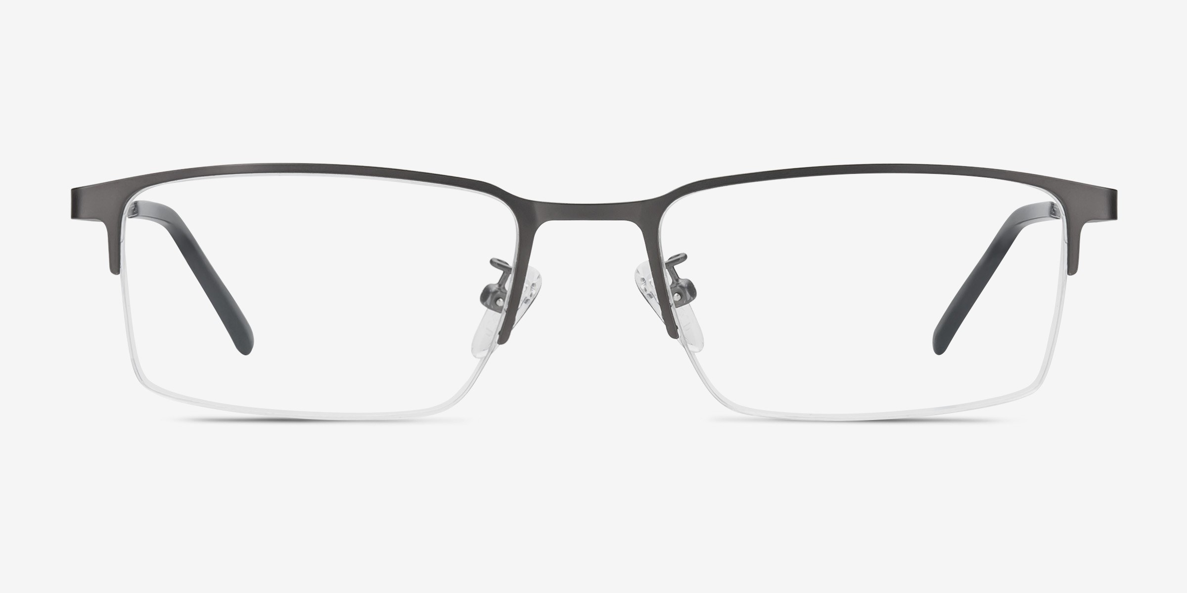 Vienna Rectangle Gray Semi Rimless Eyeglasses Eyebuydirect