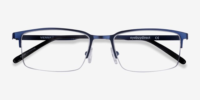 Vienna Navy MetalEyeglass Frames from EyeBuyDirect, Closed View