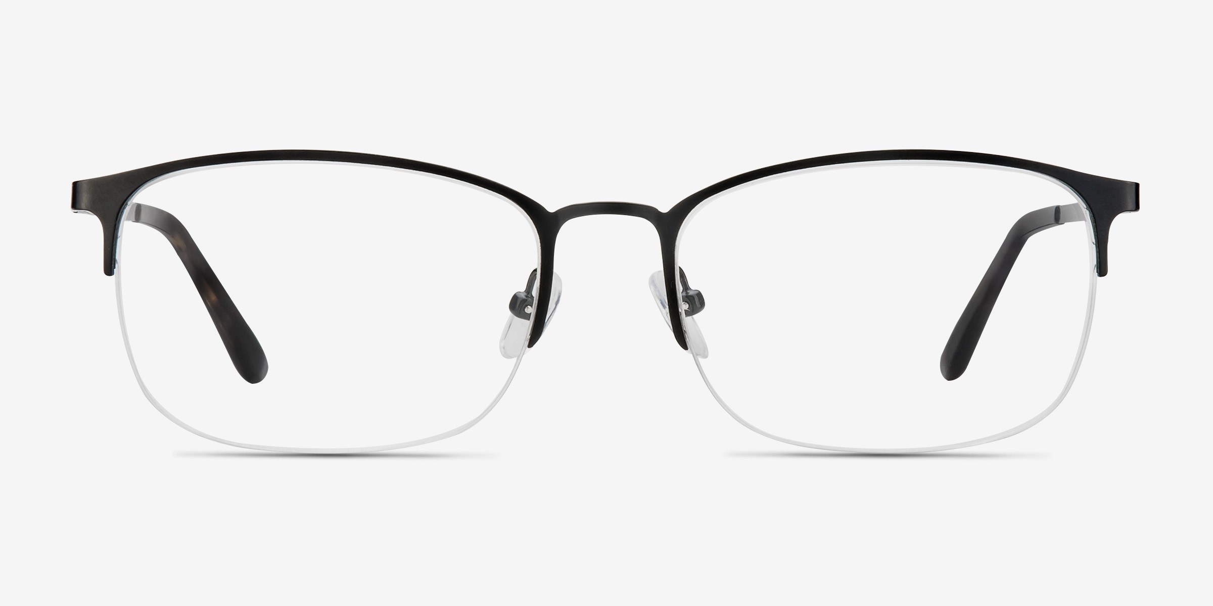 Paradox Rectangle Black Semi Rimless Eyeglasses | Eyebuydirect
