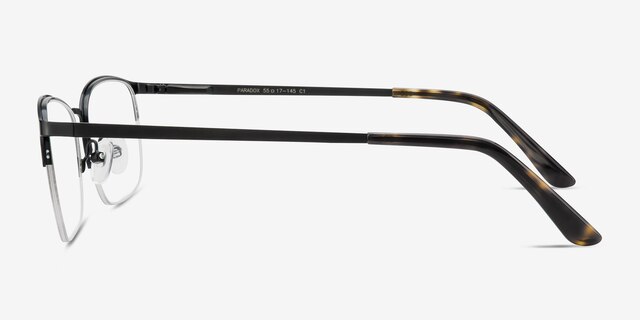 Paradox Noir MétalMontures de lunettes de vue d'EyeBuyDirect, Vue de Côté